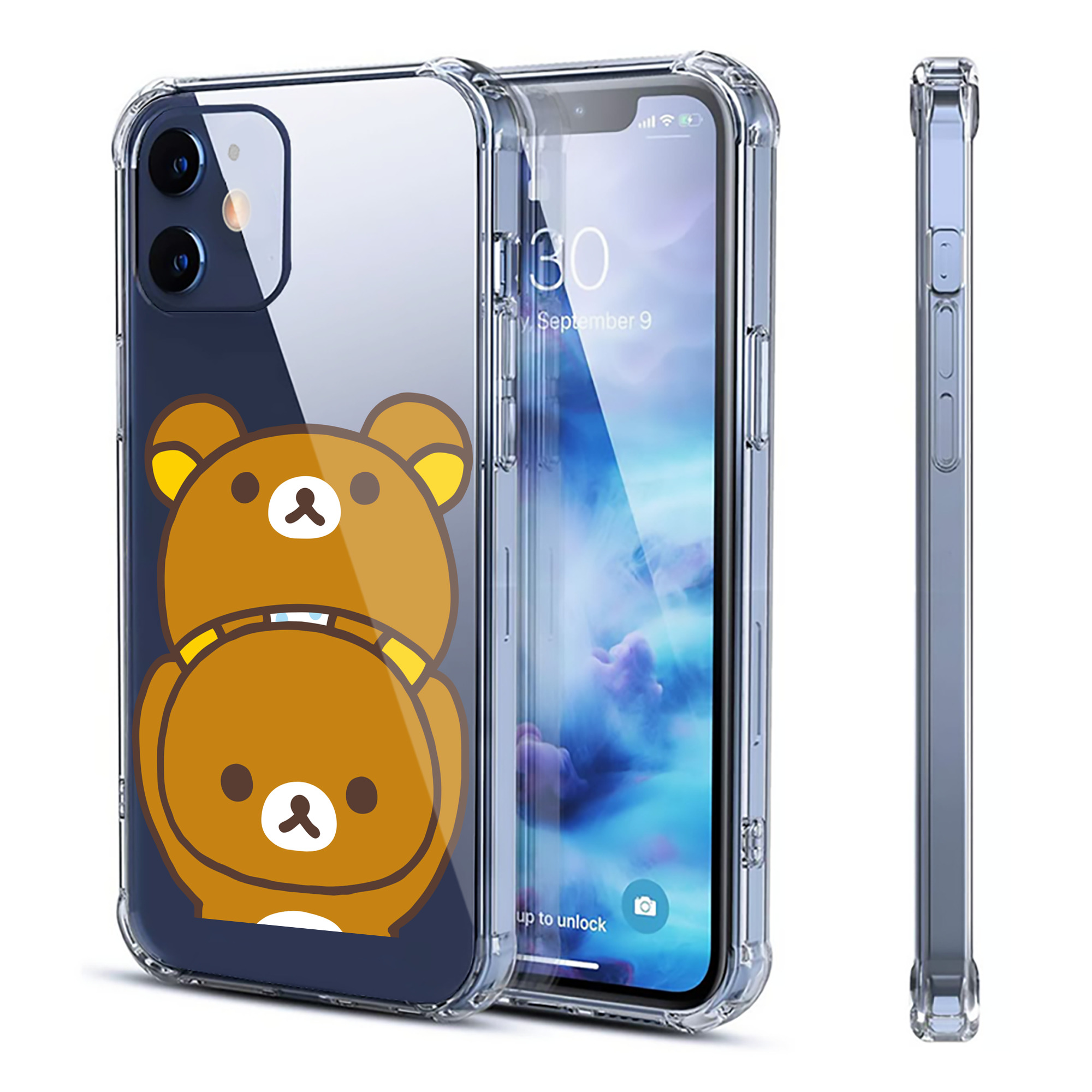 （画像用） リラックマ リラックマ キイロイトリ Rilakkuma Korilakkuma Kiiroitori 【iPhone 12シリーズ対応】透明スマホケース（クリアソフトケース）